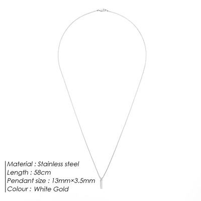 ELANDIS vyriški nerūdijančio plieno vandeniui atsparūs platininiai 1 mm dėžutės grandinės kvadratiniai kaklo pakabukai baltos spalvos aukso žavesio puikios dovanos papuošalai