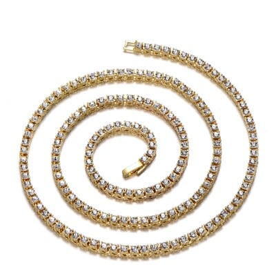 Új klasszikus 4 mm-es tenisz lánc, jeges karkötő nyaklánc férfi divatos hip-hop ékszerek női 8/16/18/20/24/30 hüvelykes csípős ajándék