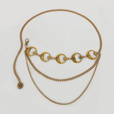 Bojt derék arany lánc öv női harajuku kiegészítő Y2K punk ezüst fém napozó övek nők számára kiváló minőségű luxus derékpánt