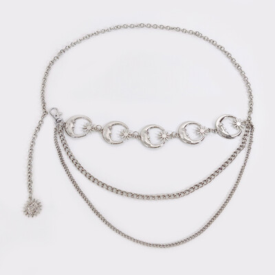 Bojt derék arany lánc öv női harajuku kiegészítő Y2K punk ezüst fém napozó övek nők számára kiváló minőségű luxus derékpánt