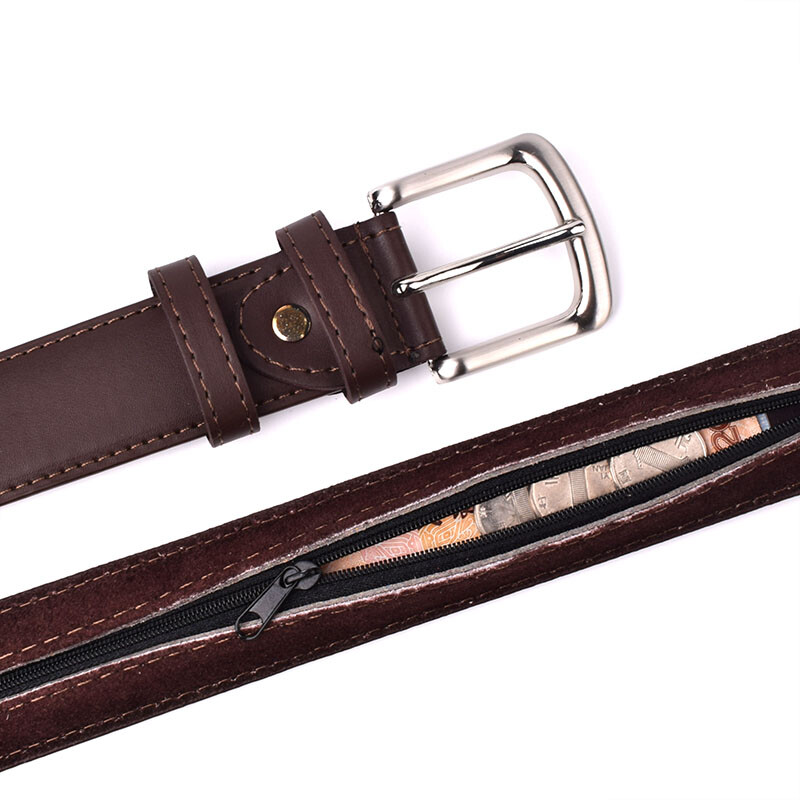 Cureaua pentru bani de securitate pentru călătorii Curea antifurt în numerar cu fermoar din piele PU Cureaua pentru bani ascunsă pentru bărbați, femei, curea secretă cu buzunar în talie