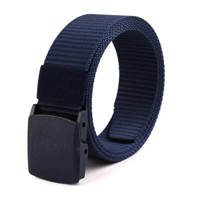 3,8X125CM műanyag csat vászon Automata öv Férfi Női Szabadtéri MunkaFémmentes Ruházat Nadrág Farmer Öv Alkalmi díszítés