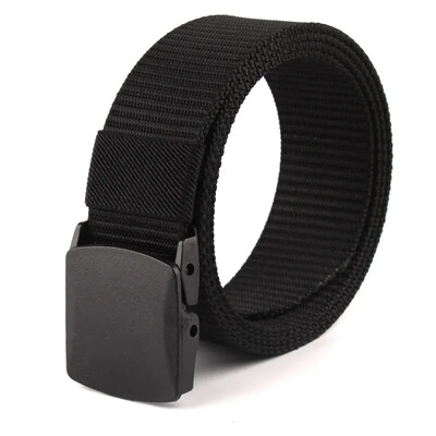 3,8X125CM műanyag csat vászon Automata öv Férfi Női Szabadtéri MunkaFémmentes Ruházat Nadrág Farmer Öv Alkalmi díszítés