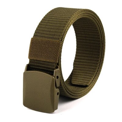 3,8X125CM műanyag csat vászon Automata öv Férfi Női Szabadtéri MunkaFémmentes Ruházat Nadrág Farmer Öv Alkalmi díszítés