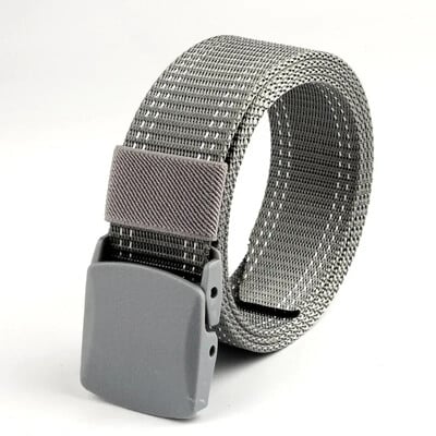 3,8X125CM műanyag csat vászon Automata öv Férfi Női Szabadtéri MunkaFémmentes Ruházat Nadrág Farmer Öv Alkalmi díszítés