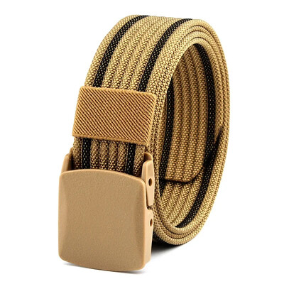 3,8X125CM műanyag csat vászon Automata öv Férfi Női Szabadtéri MunkaFémmentes Ruházat Nadrág Farmer Öv Alkalmi díszítés