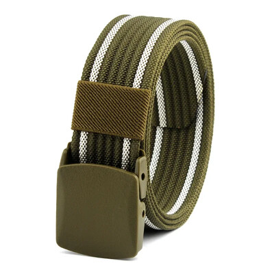 3,8X125CM műanyag csat vászon Automata öv Férfi Női Szabadtéri MunkaFémmentes Ruházat Nadrág Farmer Öv Alkalmi díszítés
