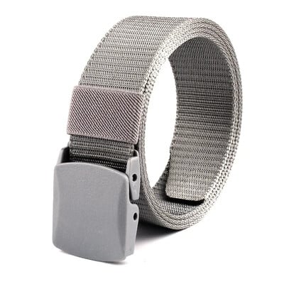 3,8X125CM műanyag csat vászon Automata öv Férfi Női Szabadtéri MunkaFémmentes Ruházat Nadrág Farmer Öv Alkalmi díszítés