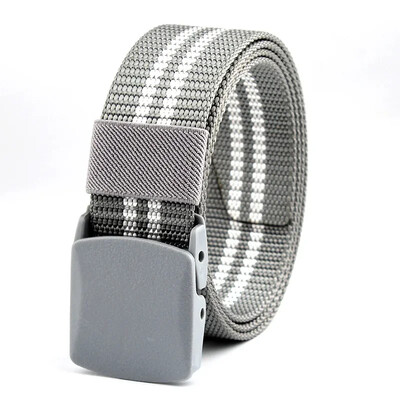 3,8X125CM műanyag csat vászon Automata öv Férfi Női Szabadtéri MunkaFémmentes Ruházat Nadrág Farmer Öv Alkalmi díszítés