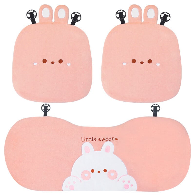 Plüss aranyos rajzfilm autósülés párna teljes készlet, légáteresztő Four Seasons autósülés huzat csúszásgátló belső kiegészítők univerzális