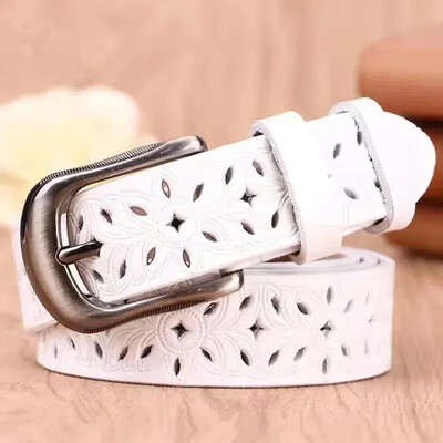 115CM nový opasok s dutým vzorom, dámsky trendy opasok s vintage sponou, imitácia kože, džínsy