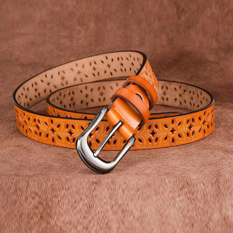 115CM nový opasok s dutým vzorom, dámsky trendy opasok s vintage sponou, imitácia kože, džínsy