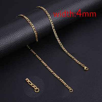 HIYEE Klasický náhrdelník s lanovou retiazkou pre mužov, šírka 2/3/4/5 mm, nehrdzavejúca oceľ, kubánsky retiazkový náhrdelník s retiazkou Figaro pre mužov a ženy, šperky