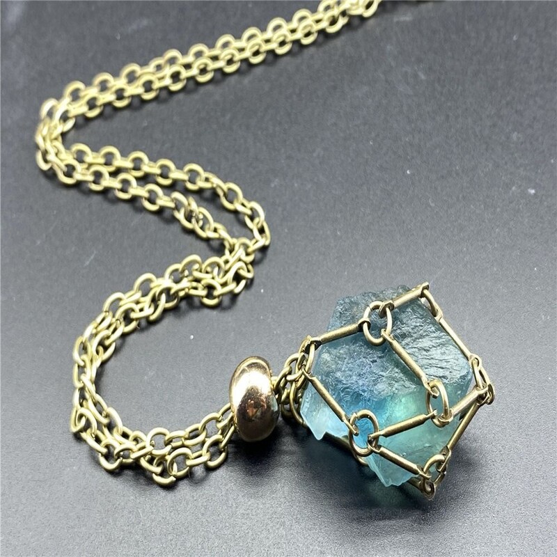 Novi dizajn Crystal Holder Cage Ogrlica Izmjenjivi kameni držač Cage Ogrlica Lanac za žene Muškarci Ogrlica Dodaci Poklon