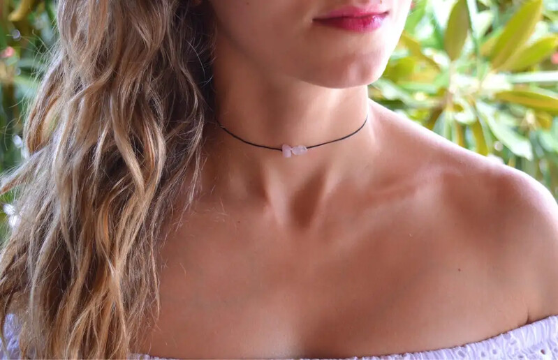 Tyrkysový choker, Elegantný choker, Chokery s drahými kameňmi, Boho bohémsky náhrdelník, Roztomilé chokery s liečivými kameňmi