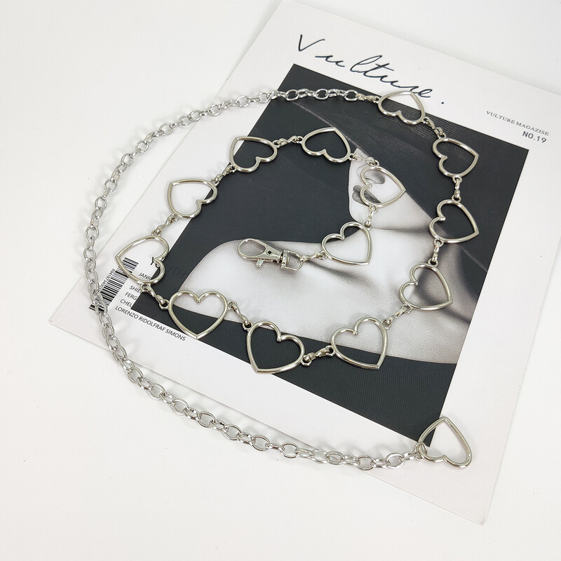 Γυναικείες ζώνες high-end πολυτελής γυναικεία ζώνη Καρδιά Ευέλικτη Διακόσμηση Goth αξεσουάρ Ζώνη Y2k Punk Waist Chain με τζιν φόρεμα