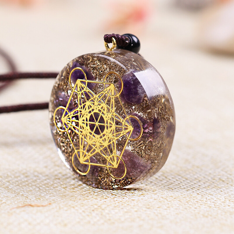 Ametist natural Orgon Pandantiv Chakra Colier Femei Bărbați Energie Vindecătoare Meditație Bijuterii Amuleta