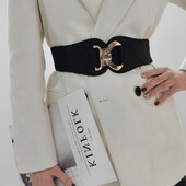 Női divat Rugalmas derékpánt Punk Retro csat fekete teveöv All-Match kabát női széles harajuku formális derékpánt