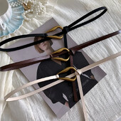 Moda feminină Curele subțiri noi, culoare solidă, piele PU, cataramă metalică, doamnă, fete, cămașă decorativă, haină, centură