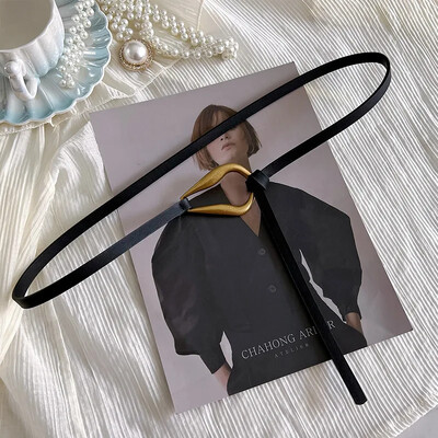 Moda feminină Curele subțiri noi, culoare solidă, piele PU, cataramă metalică, doamnă, fete, cămașă decorativă, haină, centură