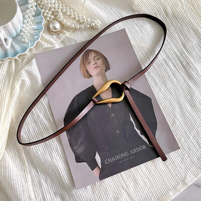 Moda feminină Curele subțiri noi, culoare solidă, piele PU, cataramă metalică, doamnă, fete, cămașă decorativă, haină, centură