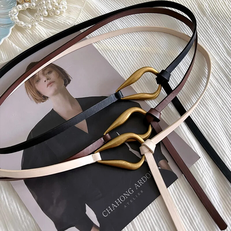 Moda feminină Curele subțiri noi, culoare solidă, piele PU, cataramă metalică, doamnă, fete, cămașă decorativă, haină, centură