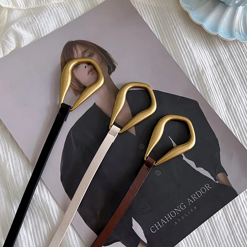 Moda feminină Curele subțiri noi, culoare solidă, piele PU, cataramă metalică, doamnă, fete, cămașă decorativă, haină, centură