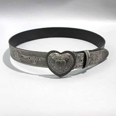 Retro szerelmes csat PU övek divat szabadidő alkalmas mindennapi ingázásra női vintage dekoráció tűcsat széles öv dekor övek