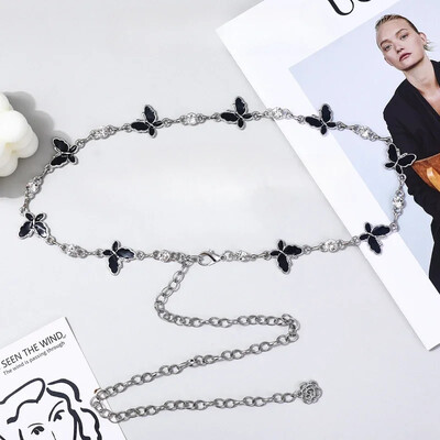 Modni elegantni pojasevi Ženski metalni pojasevi s lančićima oko struka Zlatni okrugli nepravilni dijamantni biserni lančići za tijelo Pojasevi za dodatke