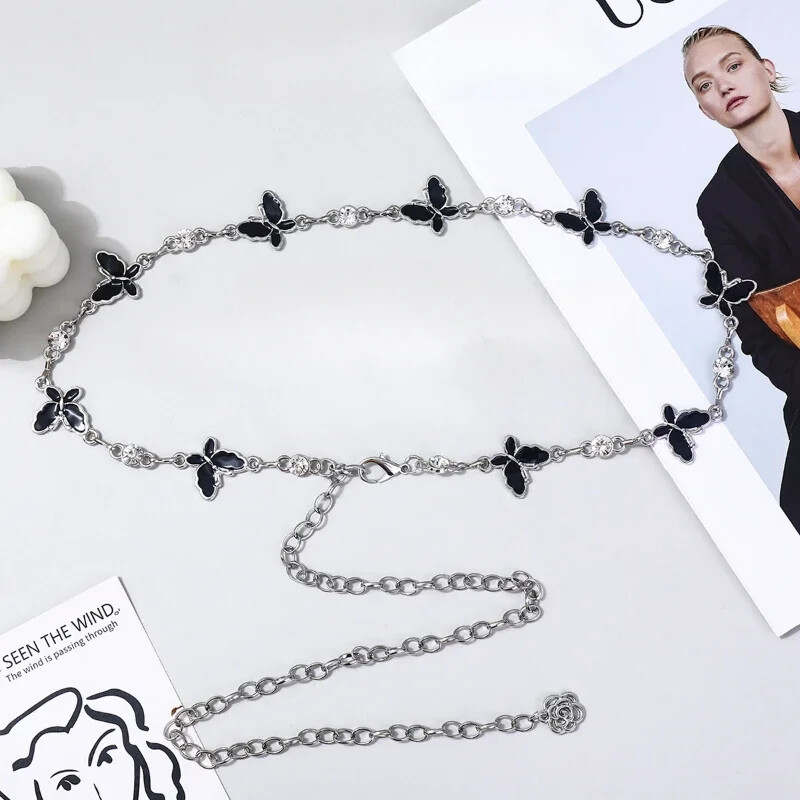 Modni elegantni pojasevi Ženski metalni pojasevi s lančićima oko struka Zlatni okrugli nepravilni dijamantni biserni lančići za tijelo Pojasevi za dodatke