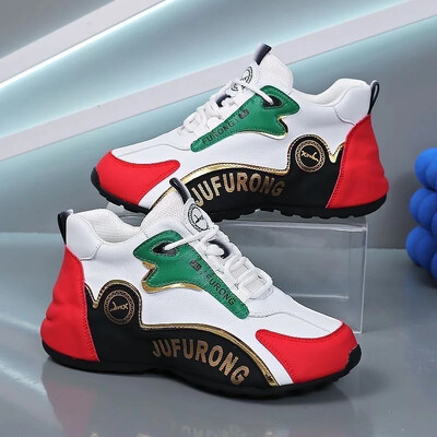 Мъжки нови луксозни маратонки Спортни обувки Дамски ежедневни маратонки Дебели маратонки Двойки Нови дизайнерски кожени маратонки с мека подметка