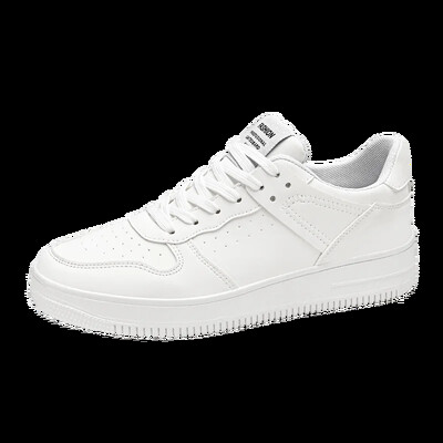 Férfi tornacipők Alkalmi sportcipők férfiaknak Könnyű PU bőr lélegző cipő Férfi lapos fehér teniszcipő Zapatillas Hombre