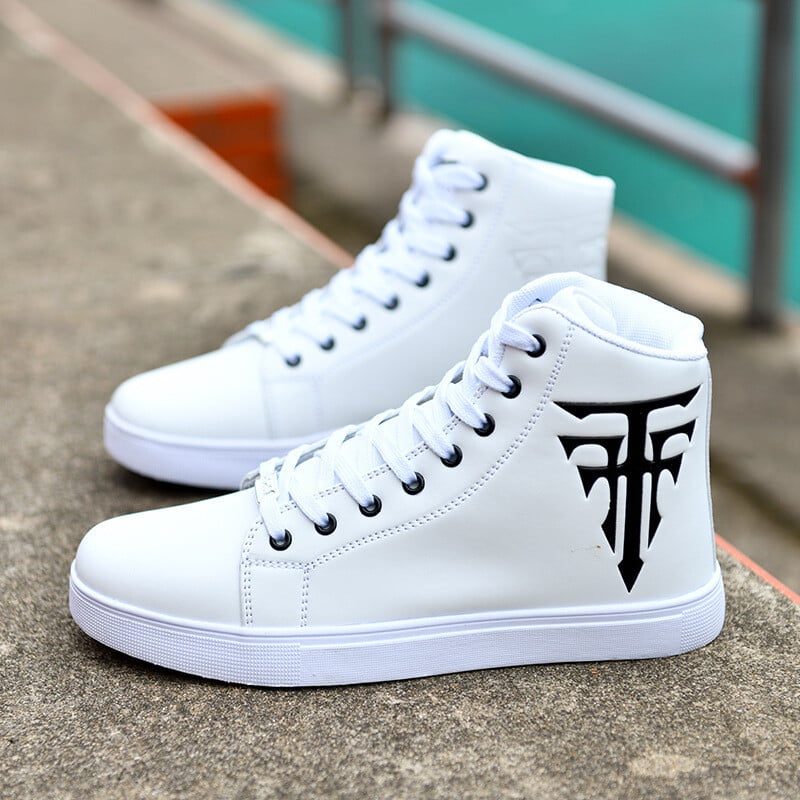 Pánske vysoké topánky veľkej veľkosti, pohodlné skateboardové tenisky s plochou podrážkou, študentské ratanové topánky, módne ležérne trendy topánky