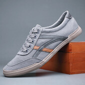 Vyriški laisvalaikio batai Drobiniai batai suvarstomi sportbačiai kvėpuojantys vyriški plokščiapadžiai Vyriški vulkanizuoti batai Trend Zapatillas Hombre BD21145