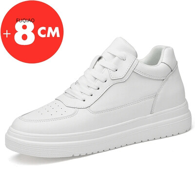 Lift Sneakers Ανδρικά Παπούτσια Ανελκυστήρας Plus Size 36-44 Ύψος Αύξηση Σόλα 8cm Ψηλότερα Ανδρικά Παπούτσια Ελεύθερη Μόδα Αθλητικά Λευκά παπούτσια