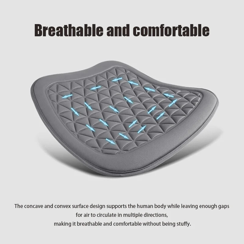 Husă pentru scaun auto din material textil respirabil 3D, triunghiular, concav, convex, pentru masaj, pernă generală pentru scaun auto cu pernă pentru spătar