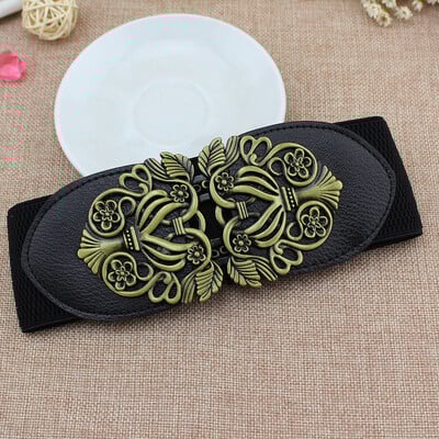 Retro udvari faragás széles deréköv Divatos női pecsét művészi bőr derékszíj csat tavaszi szezon művészi retro