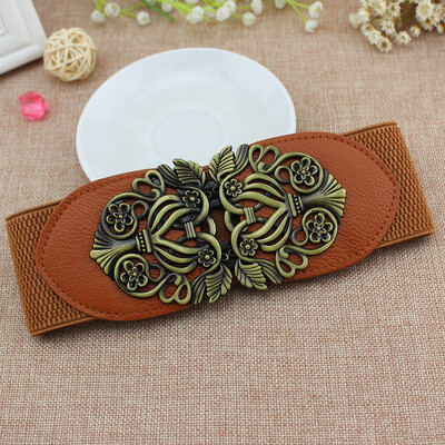 Retro udvari faragás széles deréköv Divatos női pecsét művészi bőr derékszíj csat tavaszi szezon művészi retro
