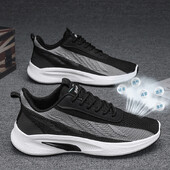 Férfi Sport könnyű futócipők Alkalmi, légáteresztő cipők Csúszásmentes Kényelmes Fehér Nagy méret