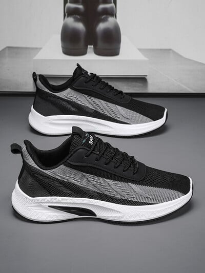 Férfi Sport könnyű futócipők Alkalmi, légáteresztő cipők Csúszásmentes Kényelmes Fehér Nagy méret