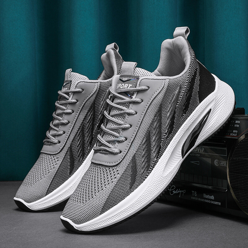 Férfi Sport könnyű futócipők Alkalmi, légáteresztő cipők Csúszásmentes Kényelmes Fehér Nagy méret