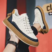 2022 pantofi ocazional pentru bărbați pantofi ușoare, respirabili, pantofi pentru bărbați, pantofi plat cu șireturi, alb, ocazional, pentru călătorii, Tenis masculin