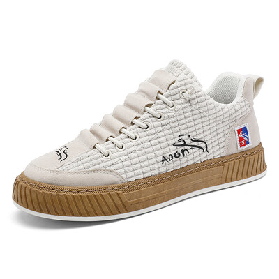 2022 pantofi ocazional pentru bărbați pantofi ușoare, respirabili, pantofi pentru bărbați, pantofi plat cu șireturi, alb, ocazional, pentru călătorii, Tenis masculin