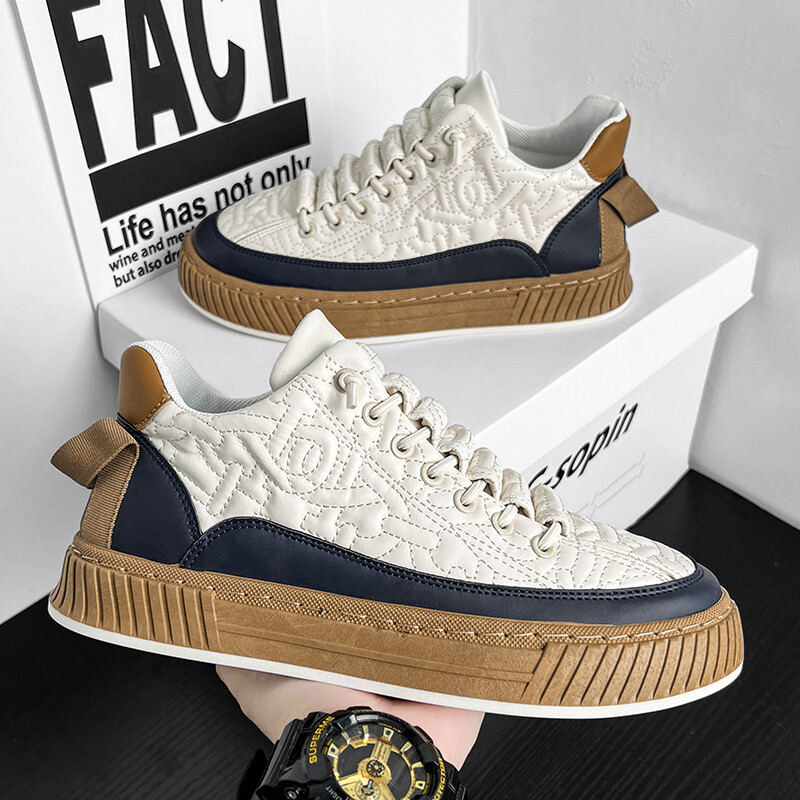 2022 pantofi ocazional pentru bărbați pantofi ușoare, respirabili, pantofi pentru bărbați, pantofi plat cu șireturi, alb, ocazional, pentru călătorii, Tenis masculin