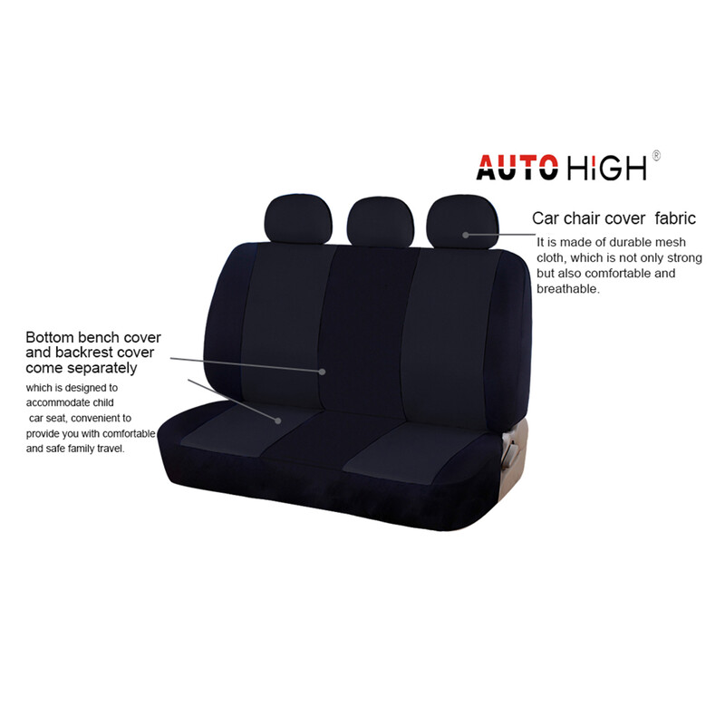 AUTO HIGH Universalūs automatiniai sėdynių užvalkalai, skirti automobiliniams sunkvežimiams visureigiams, 5 vietų priekiniams ir galiniams apsauginiams komplektams - juodi