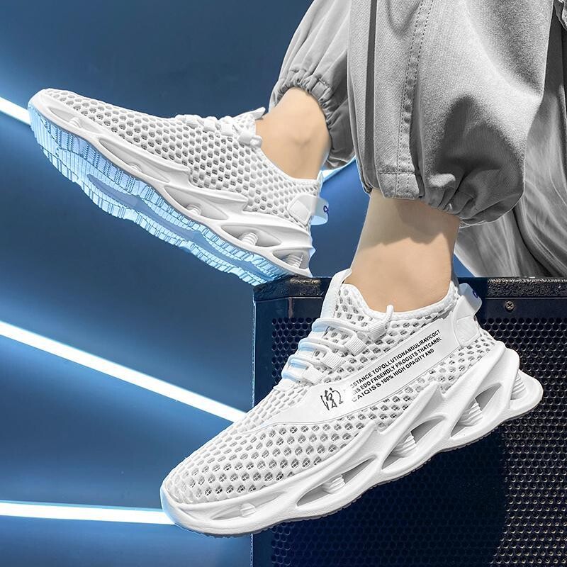 2023 Nové letné tenisky Pánske sieťované priedušné bežecké tenisové topánky Outdoorové športy Tenis Masculino Biele ležérne turistické topánky
