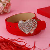 Deimantinis širdies formos PU odos meilės diržas