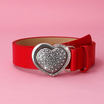 Deimantinis širdies formos PU odos meilės diržas