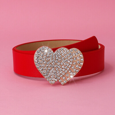 Deimantinis širdies formos PU odos meilės diržas