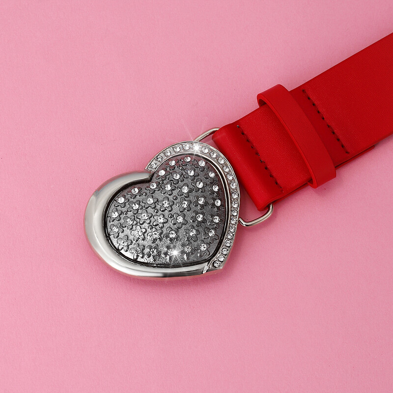 Deimantinis širdies formos PU odos meilės diržas